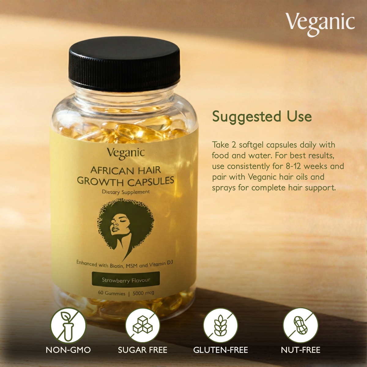 VEGANIC AFRICAN HAIR GROWTH CAPSULES