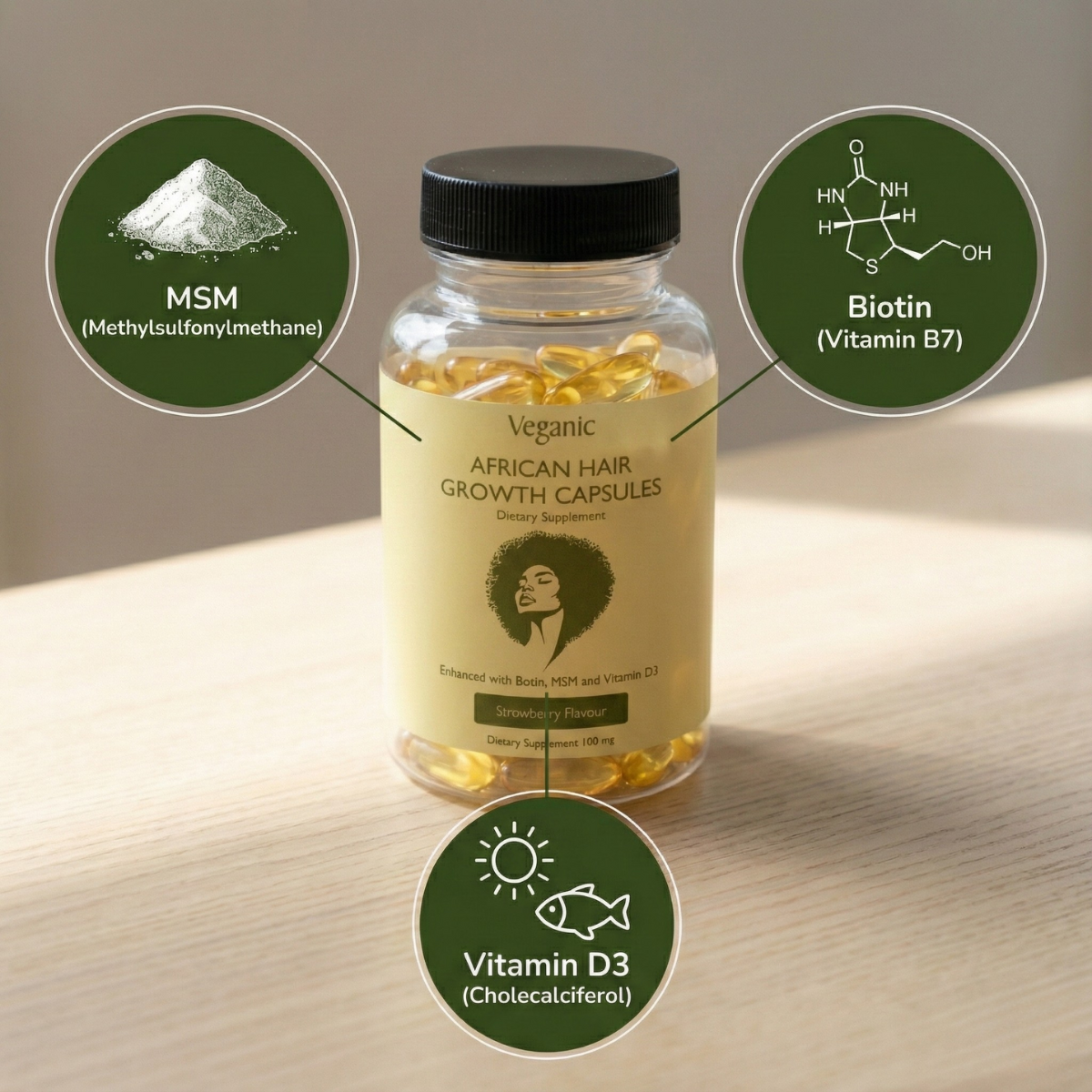 VEGANIC AFRICAN HAIR GROWTH CAPSULES