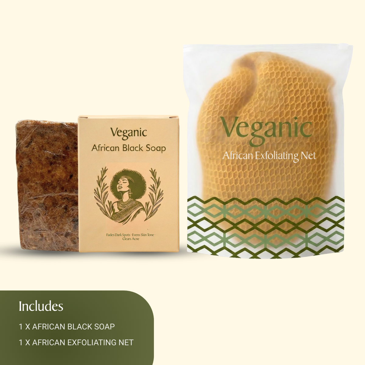 African Black Soap + Exfoliating African Net Sponge