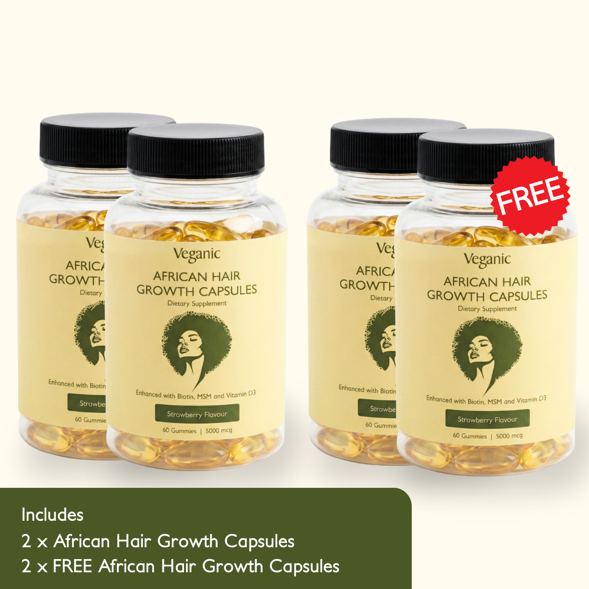 VEGANIC AFRICAN HAIR GROWTH CAPSULES