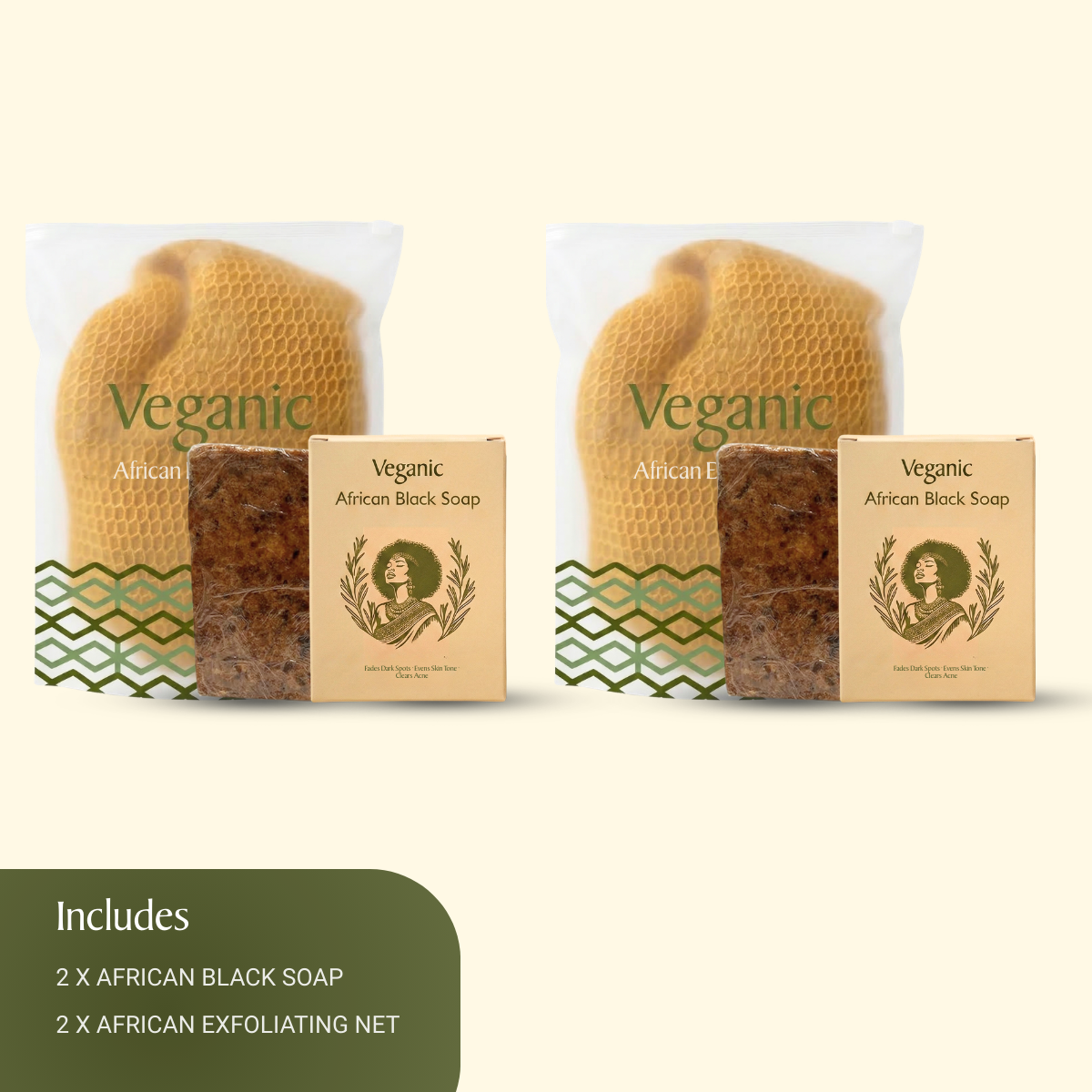 African Black Soap + Exfoliating African Net Sponge