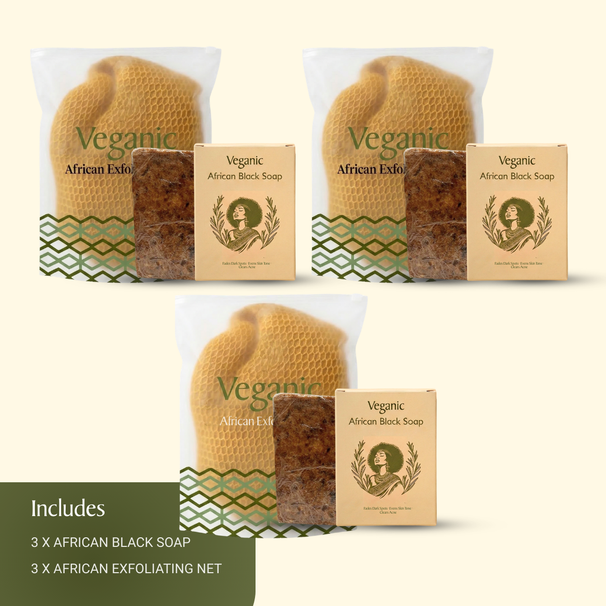 African Black Soap + Exfoliating African Net Sponge