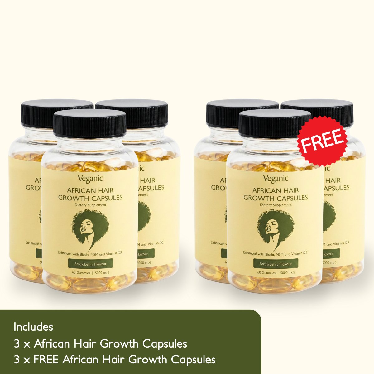 VEGANIC AFRICAN HAIR GROWTH CAPSULES