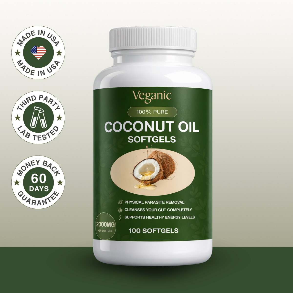 Veganic Coconut Oil Softgels