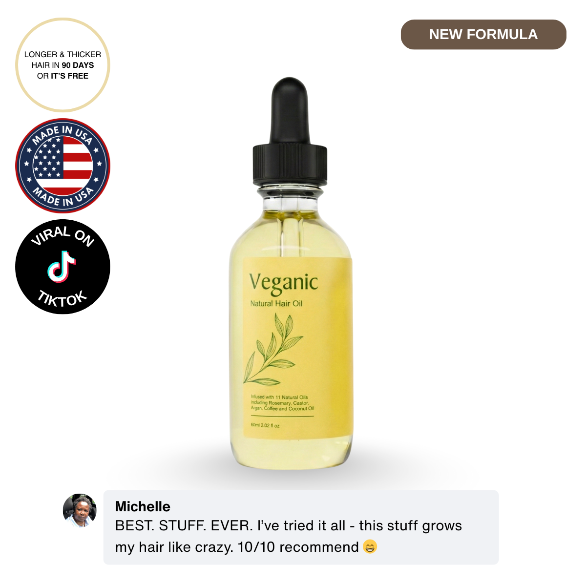 Veganic Natural Hair Growth Oil - Flash Sale