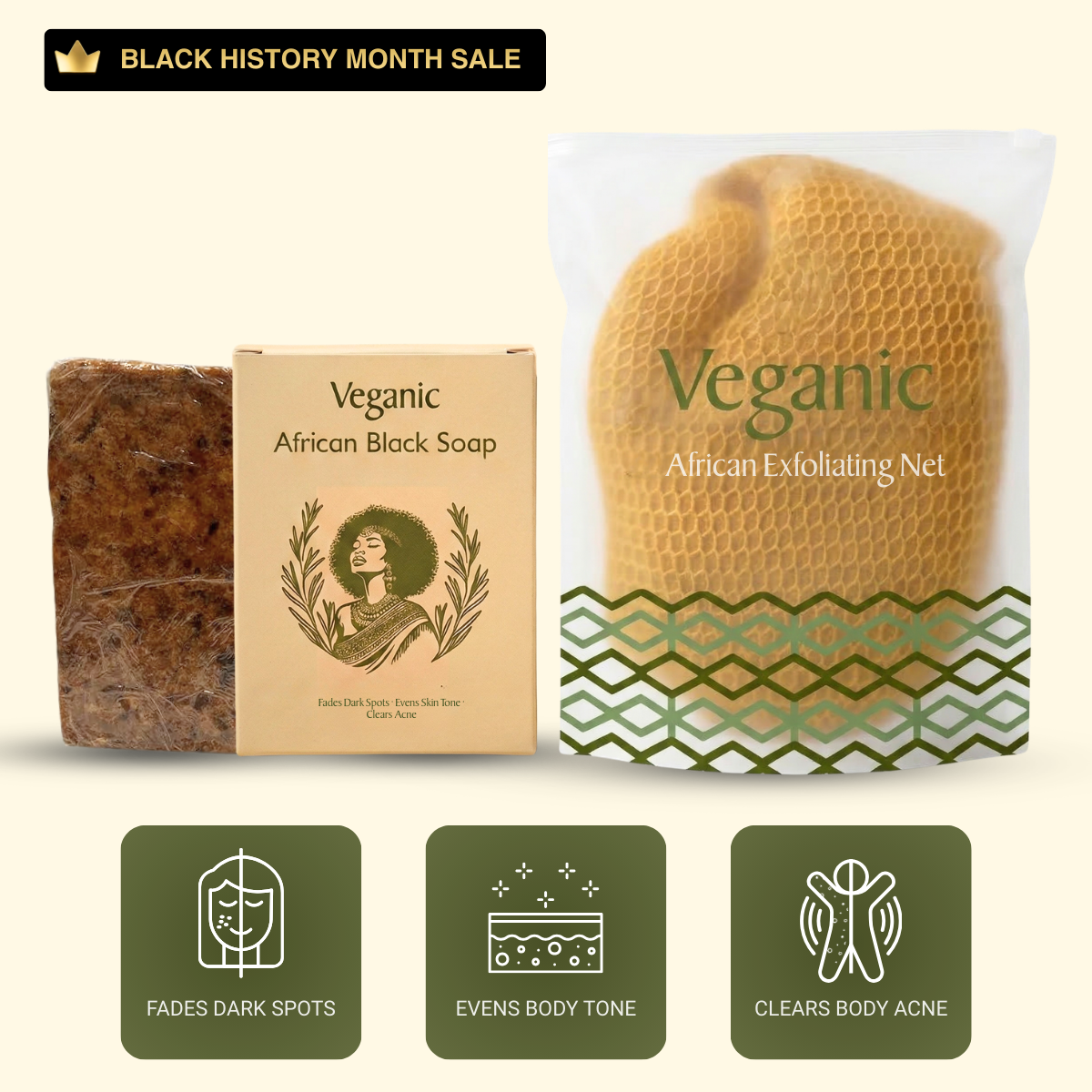 African Black Soap + Exfoliating African Net Sponge