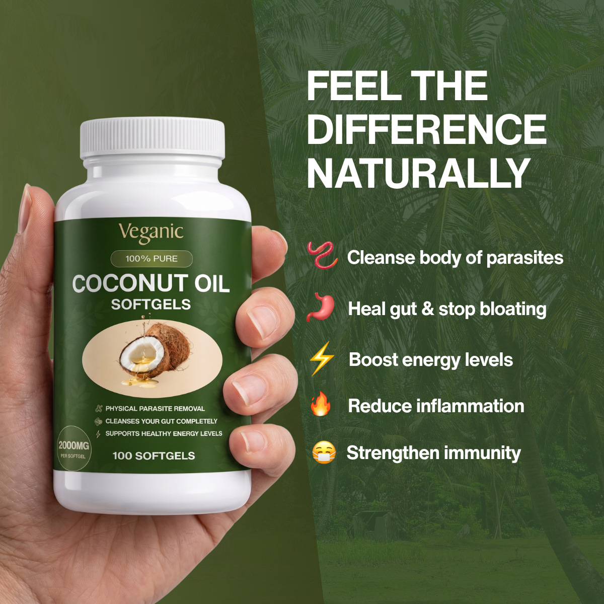 Veganic Coconut Oil Softgels