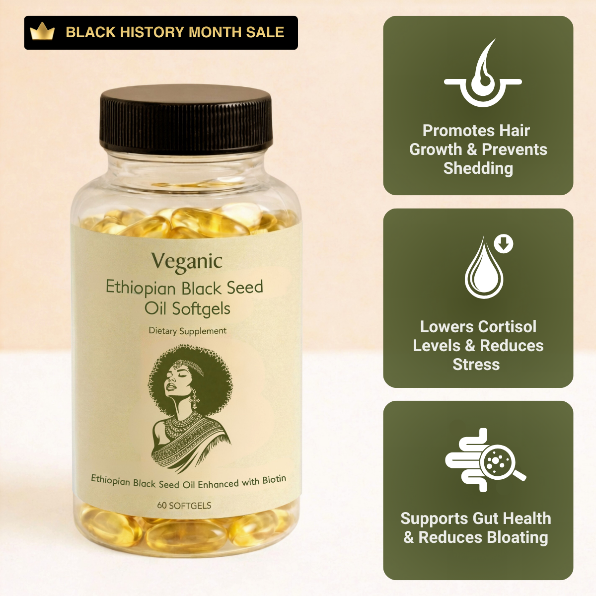 Ethiopian Black Seed Oil Softgels
