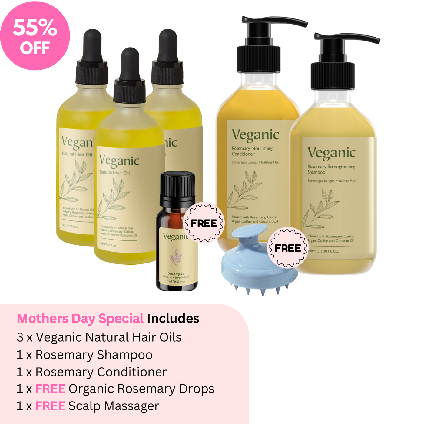 Mothers Day Sale - Veganic Natural Hair Growth Oil