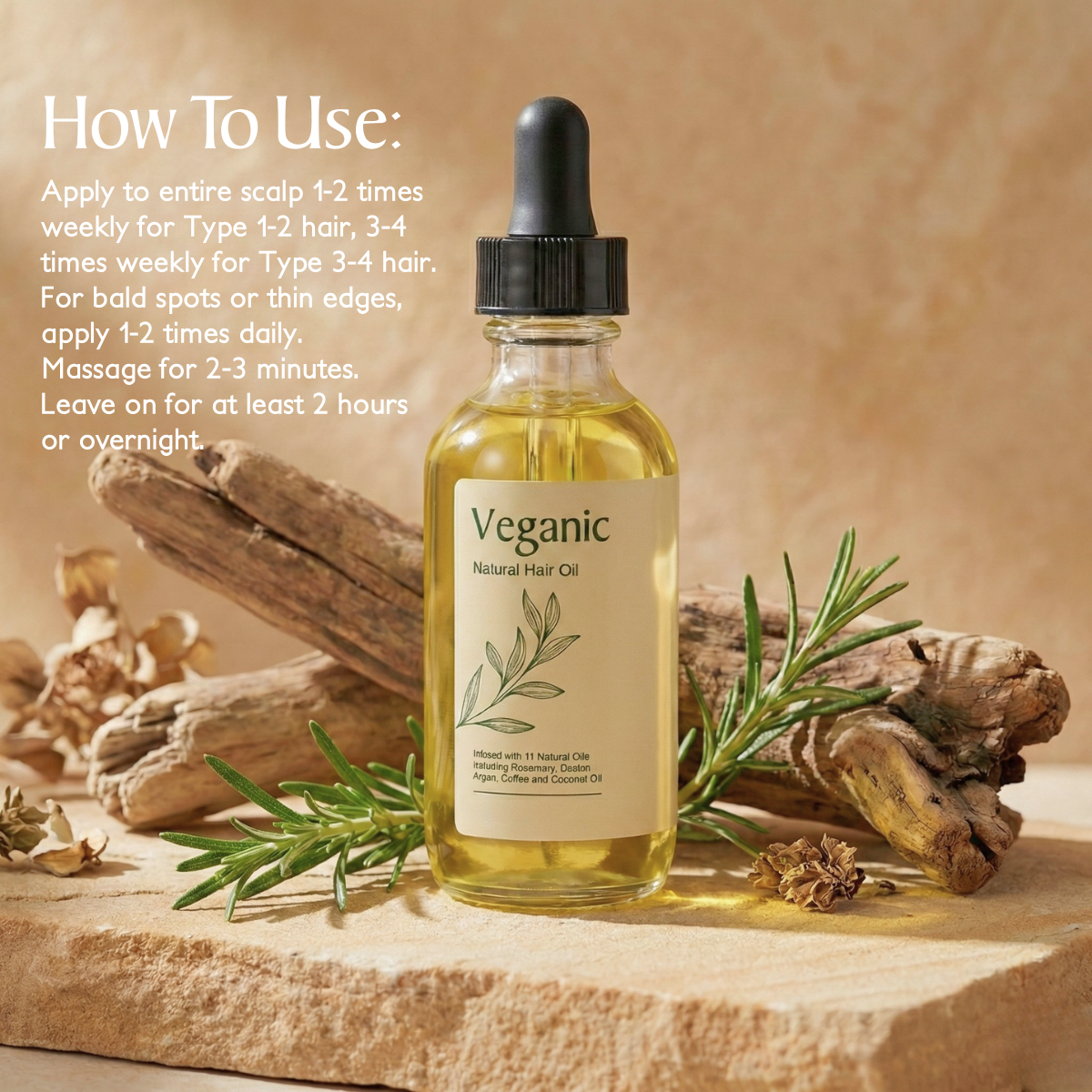 Veganic Natural Hair Growth Oil - Flash Sale