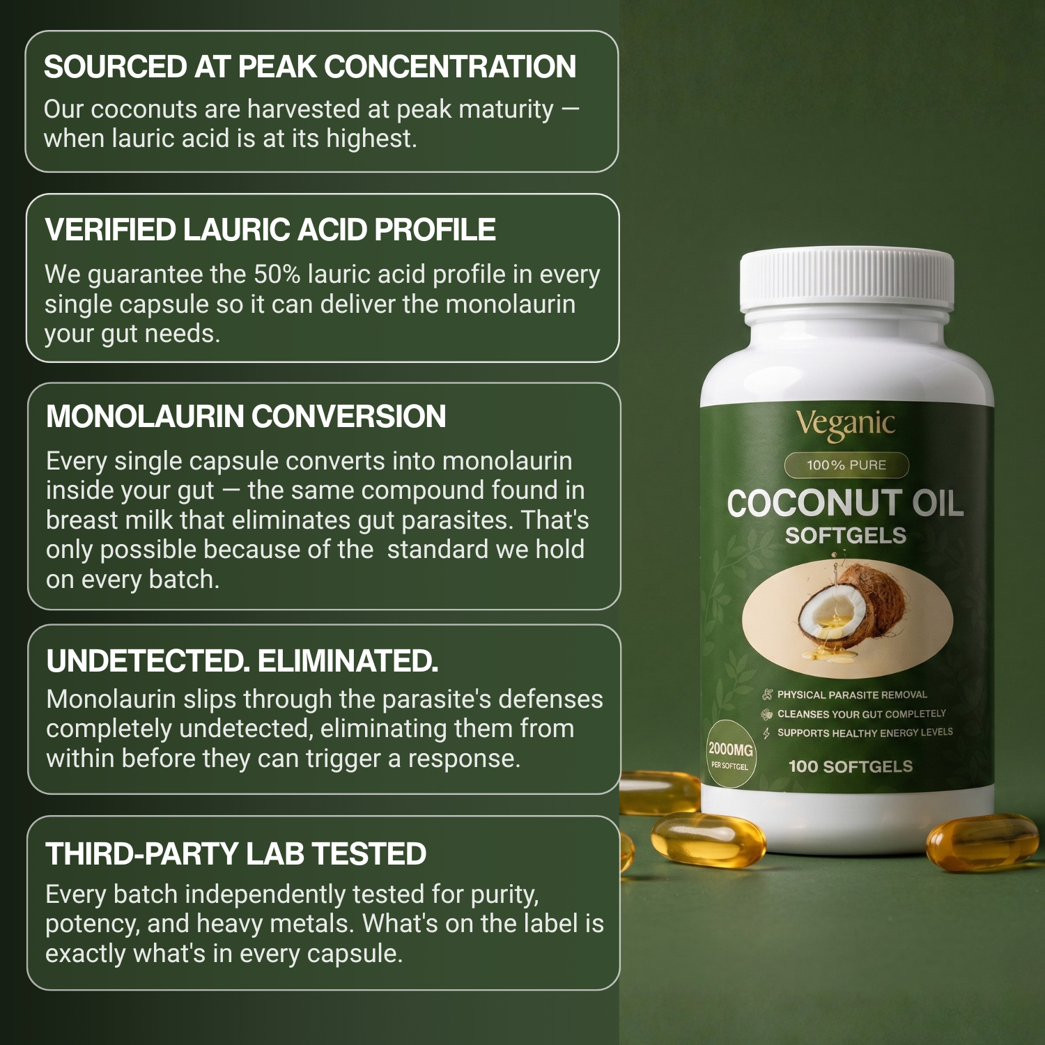 Veganic Coconut Oil Softgels
