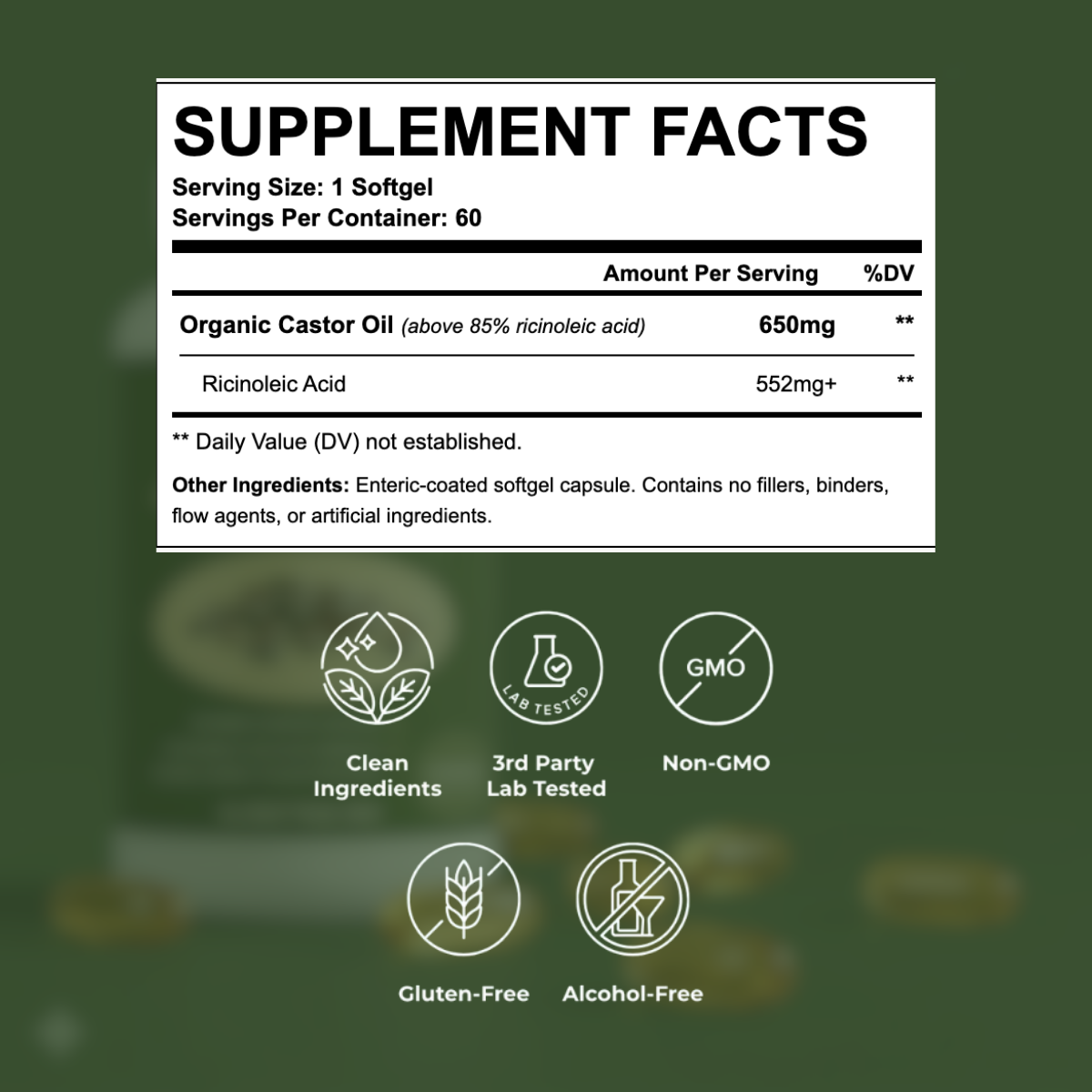 Veganic Castor Oil Softgels