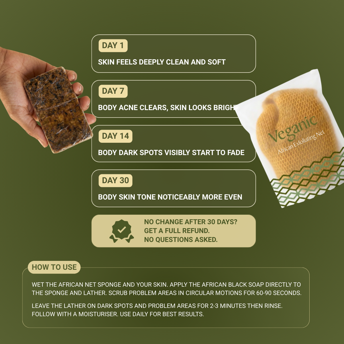 African Black Soap + Exfoliating African Net Sponge