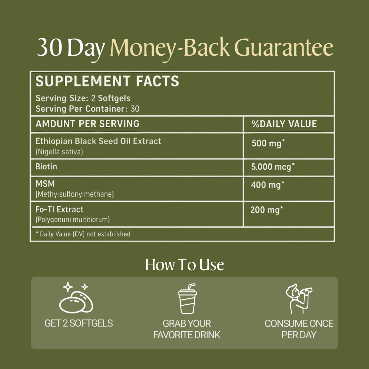 Ethiopian Black Seed Oil Softgels