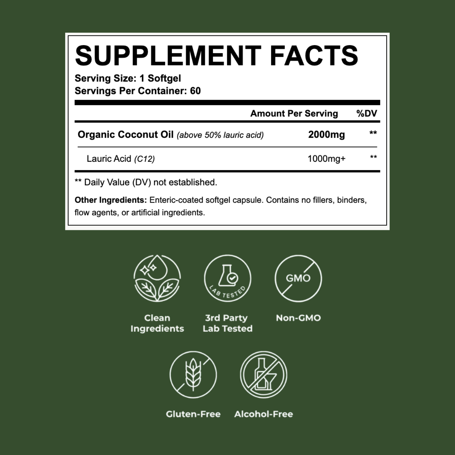 Veganic Coconut Oil Softgels