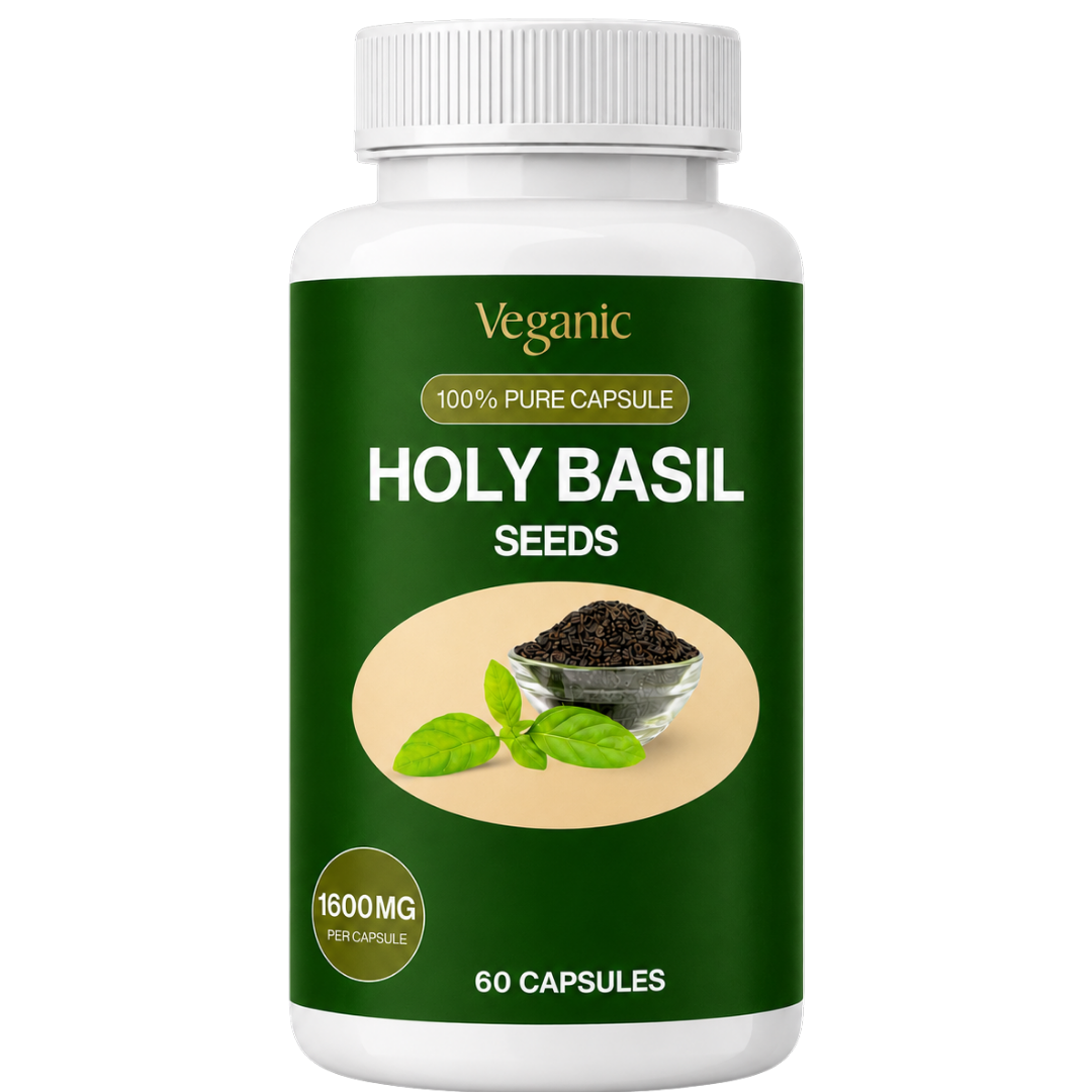 Veganic Holy Basil Capsules — Overnight Blood Sugar Support for Steady Morning Numbers
