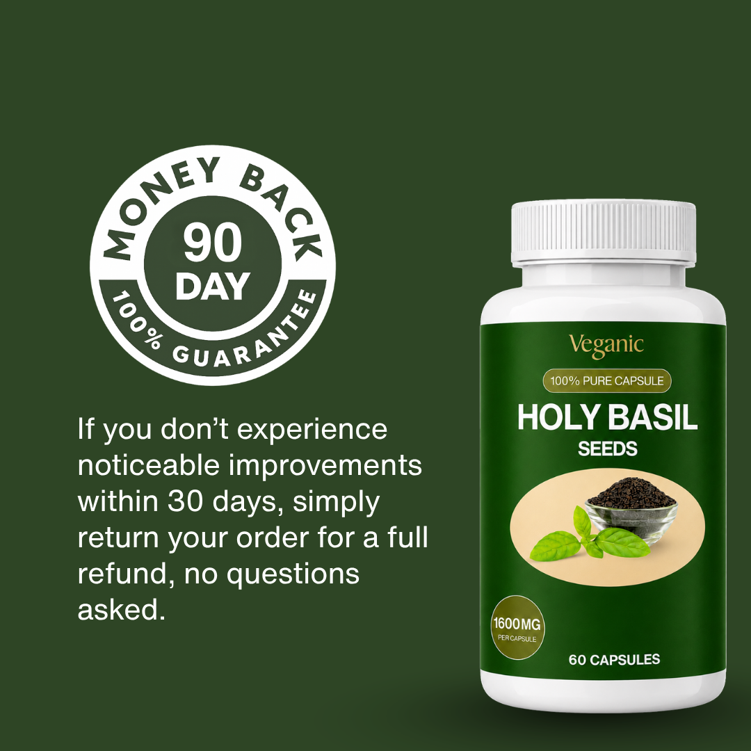 Stable Blood Sugar & Lasting Energy - Herbal Blood Sugar Support Holy Basil Seed Capsules