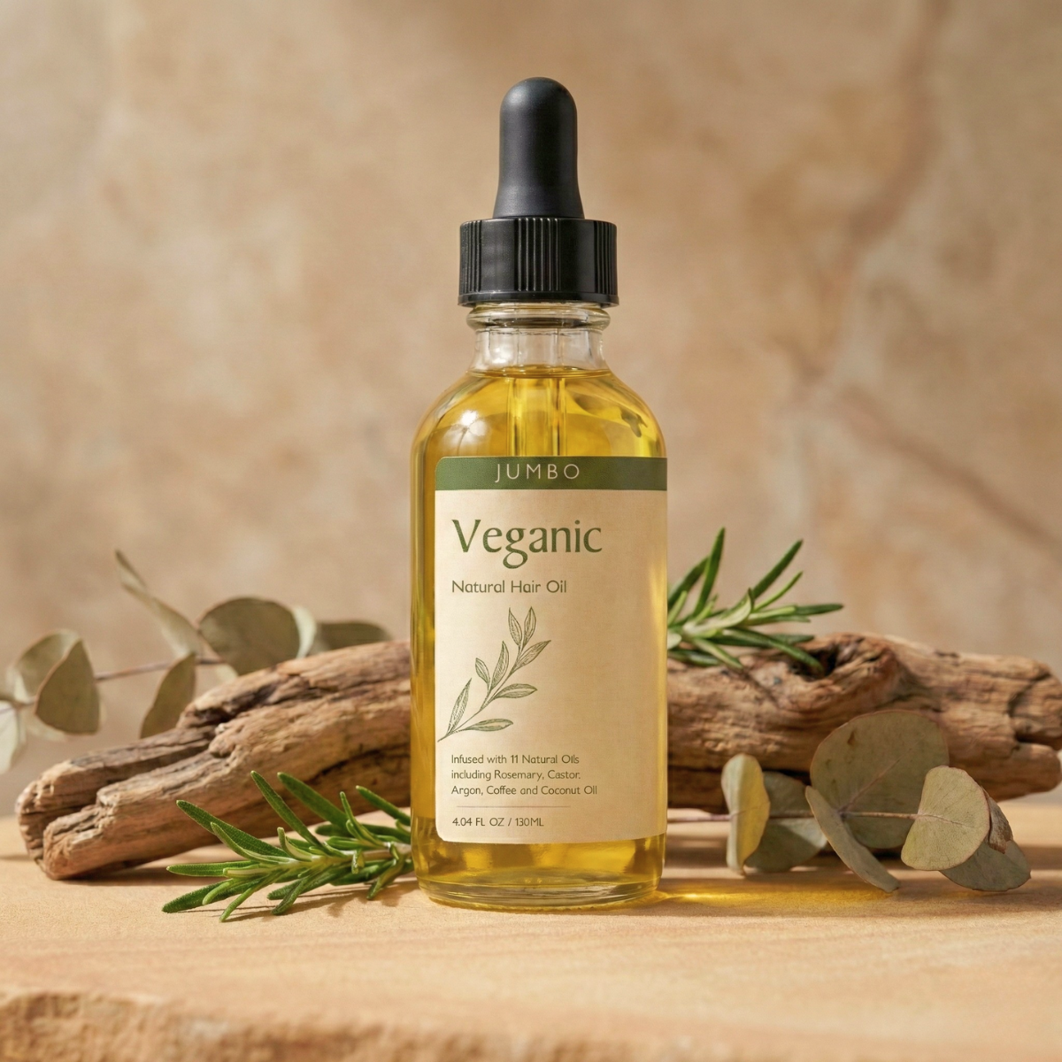Veganic Natural Hair Growth Oil - Jumbo (120ml)
